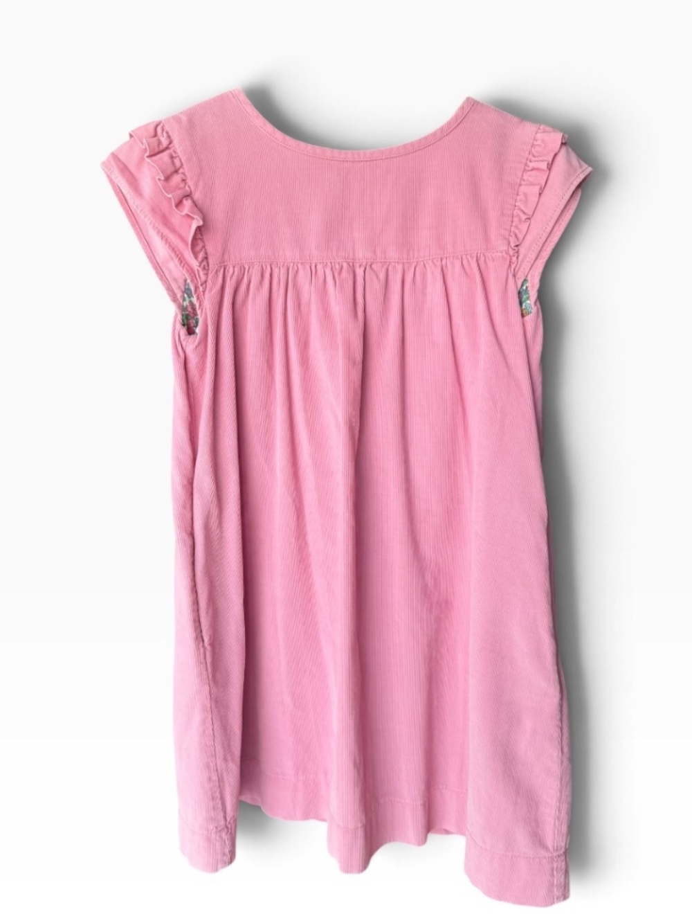 Mini Boden Girls' Pink Ruffle Sleeve Dress Size 8-9